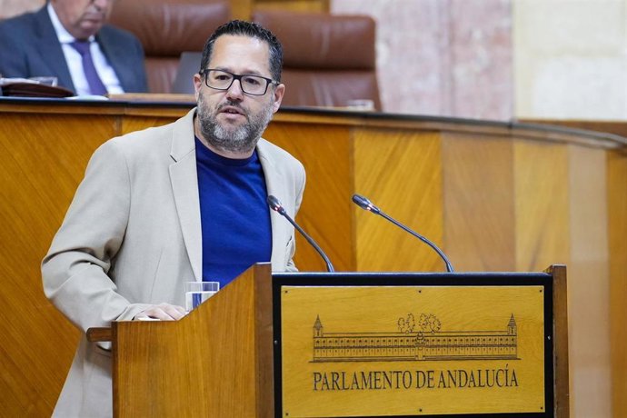 El portavoz del Grupo Mixto-Adelante Andalucía, José Ignacio García, en una imagen de archivo en el Pleno del Parlamento. 