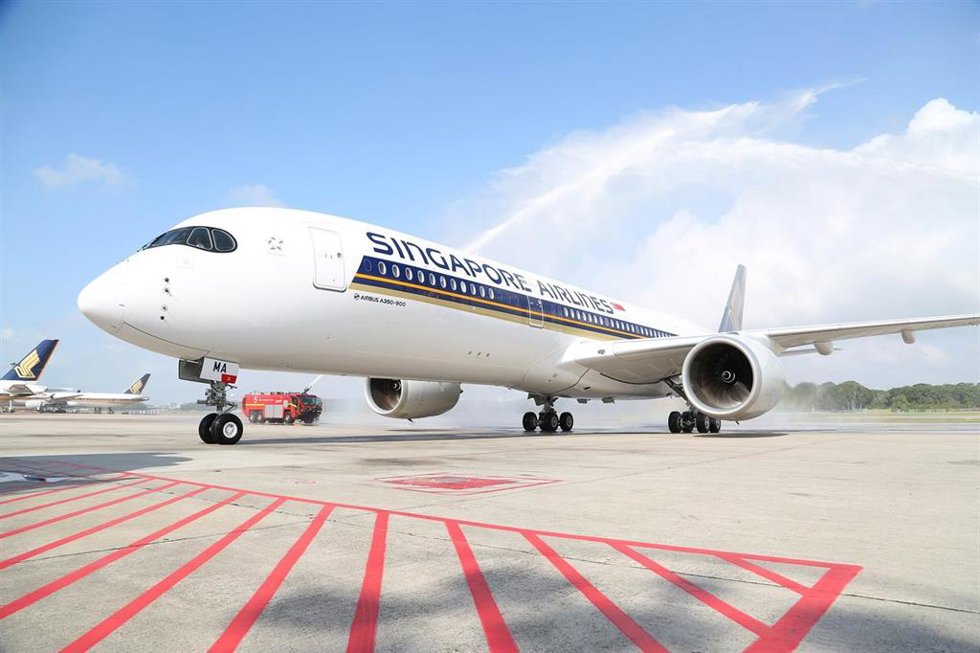 Archivo - Un avión de Singapur Airlines
