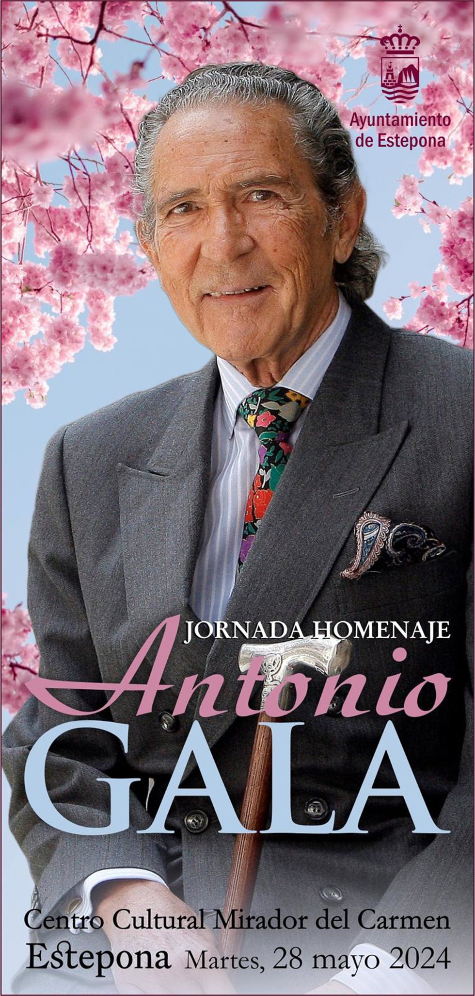 Cartel del homenaje a Antonio Gala en Estepona