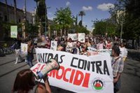 Acampados de la Universidad de Sevilla por Gaza se manifiestan por el "fin de la matanza" y la "ruptura" con Israel