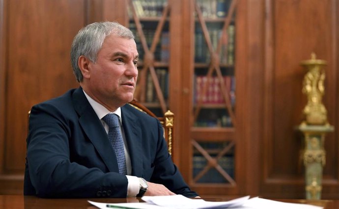 Archivo - El presidente de la Duma Estatal de Rusia, Viacheslav Volodin.
