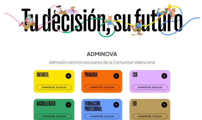 Educación lanza una nueva web "más accesible" e "intuitiva" para la admisión del alumnado del próximo curso