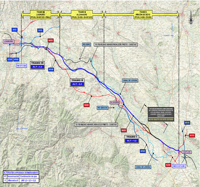 Transportes aprueba definitivamente el estudio informativo del tramo de alta velocidad ferroviaria Castejón-Logroño