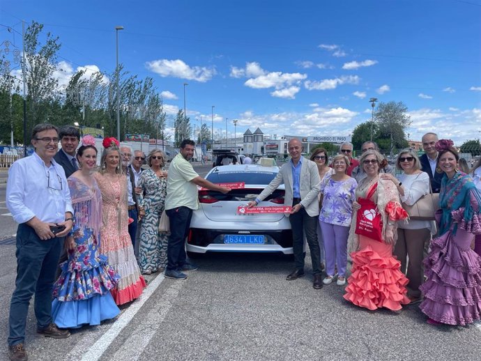 Campaña en favor de la donación de órganos en los taxis durante la feria de Córdoba.