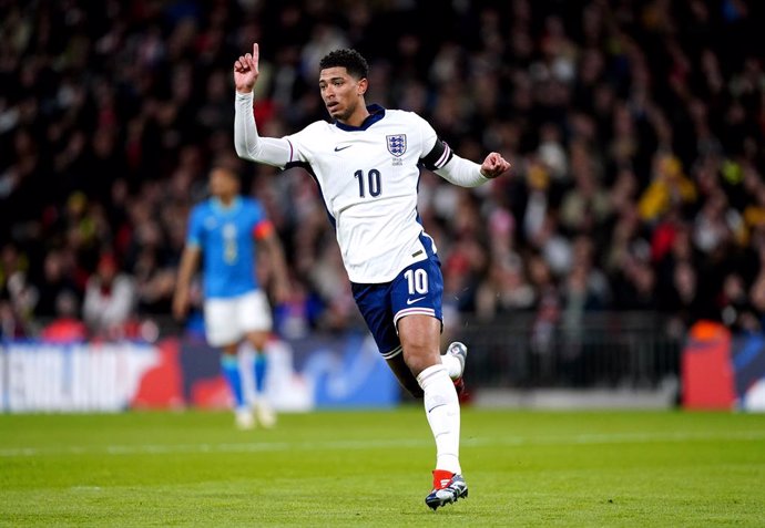 Archivo - 23 March 2024, United Kingdom, London: England's Jude Bellingham in action during during the international friendly soccer match between England and Brazil at Wembley Stadium. Photo: Nick Potts/PA Wire/dpa
