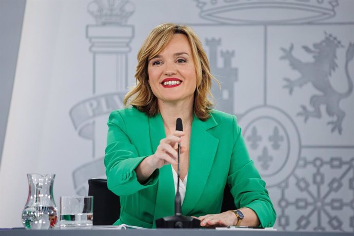 La ministra Portavoz, Pilar Alegría, durante una rueda de prensa posterior a la reunión del Consejo de Ministros, a 21 de mayo de 2024, en Madrid (España). 