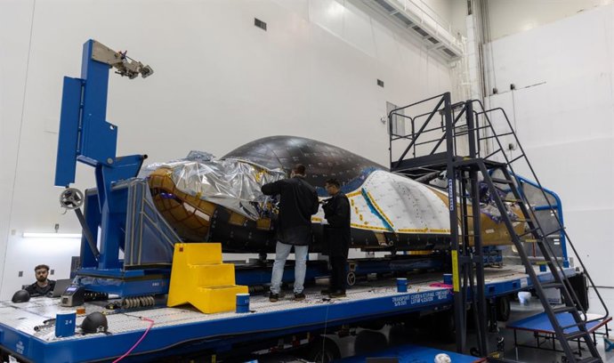 Dream Chaser Tenacity, El Avión Espacial De Carga No Tripulado De Sierra Space, Se Procesa Dentro De La Instalación De Procesamiento De Sistemas Espaciales (SSPF) En El Centro Espacial Kennedy De La NASA En Florida El Lunes 20 De Mayo De 2024.