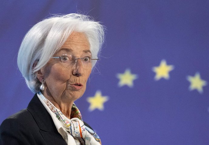 Archivo - 07 March 2024, Hesse, Frankfurt/Main: Eurobean Central Bank (ECB)President Christine Lagarde speaks at the ECB press conference. Photo: Boris Roessler/dpa