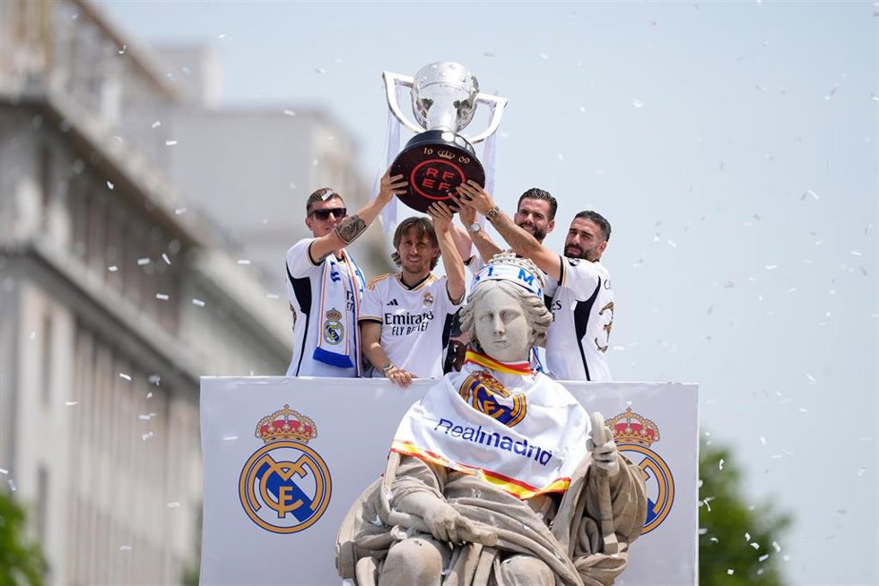 Toni Kroos, Luka Modric, Nacho Fernández y Dani Carvajal