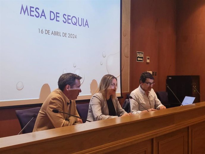 Archivo - La presidenta de la Mancomunidad del Campo de Gibraltar, Susana Pérez Custodio, preside la Mesa de la Sequía en la comarca del mes de abril.