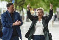 La dirección de ERC y miembros de Junts, Comuns y CUP arropan a Marta Molina antes de declarar