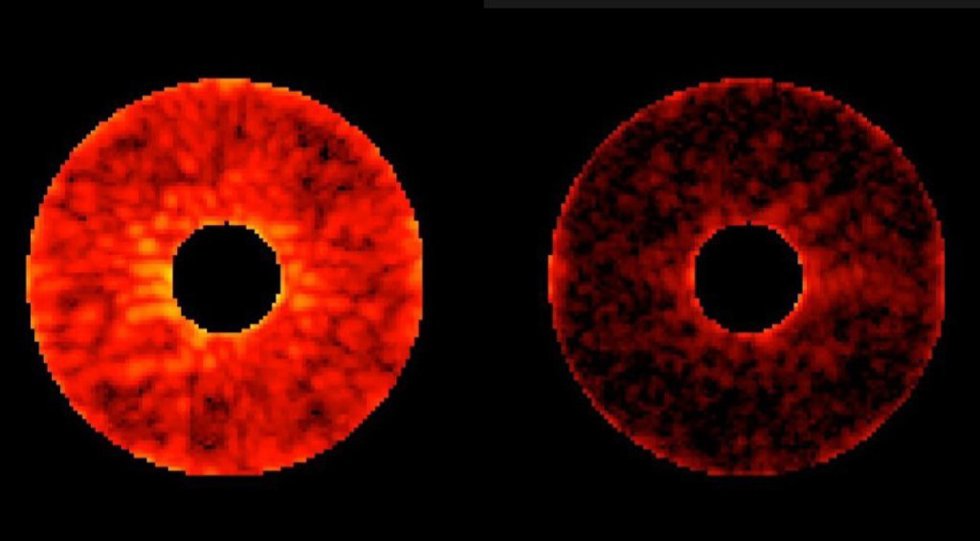 Este gráfico muestra una prueba del instrumento coronógrafo romano que los ingenieros llaman "cavar el agujero oscuro".