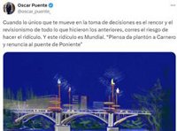 Puente ve la renuncia de Plensa al proyecto de Poniente como un "ridículo mundial" de Carnero