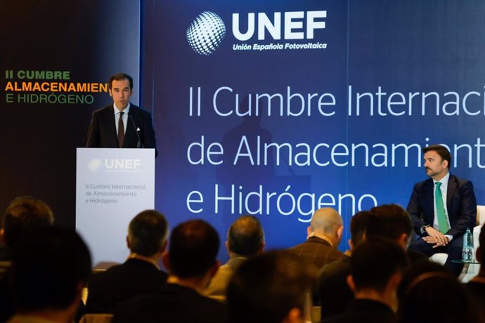 El presidente de UNEF, Rafael Benjumea, en la II Cumbre de Almacenamiento e Hidrógeno Verde para la energía solar