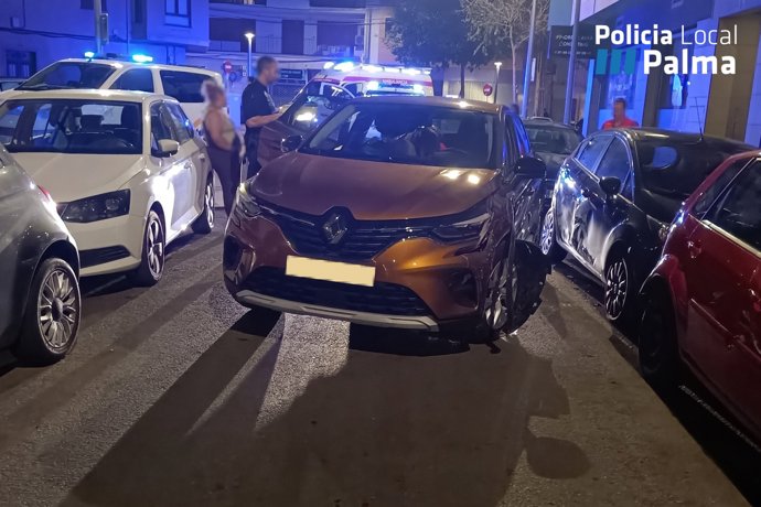 El coche implicado en la colisión en cadena en la calle Goethe.