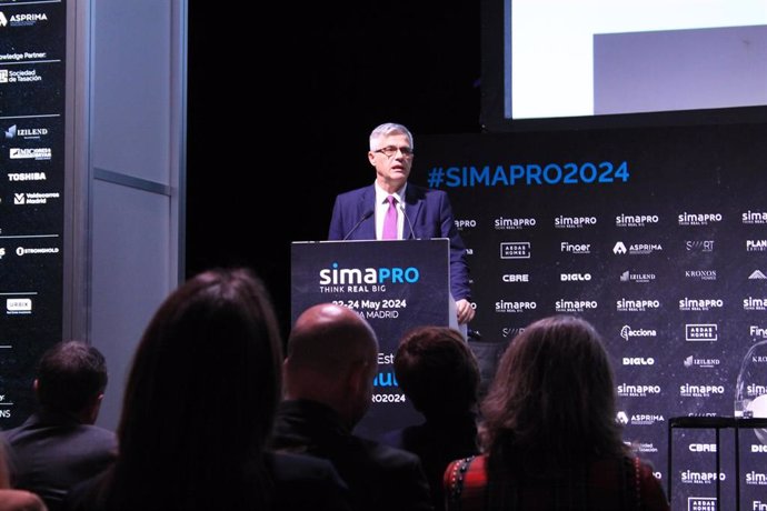 El secretario de Estado de Vivienda y Agenda Urbana, David Lucas, en la inauguración de la 25 edición de SIMA en Ifema. A 22 de mayo de 2024, en Madrid.