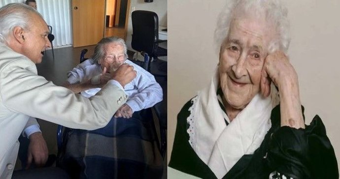 A la izquierda Teodora Cea de 112 y a la derecha Jeanne Calment
