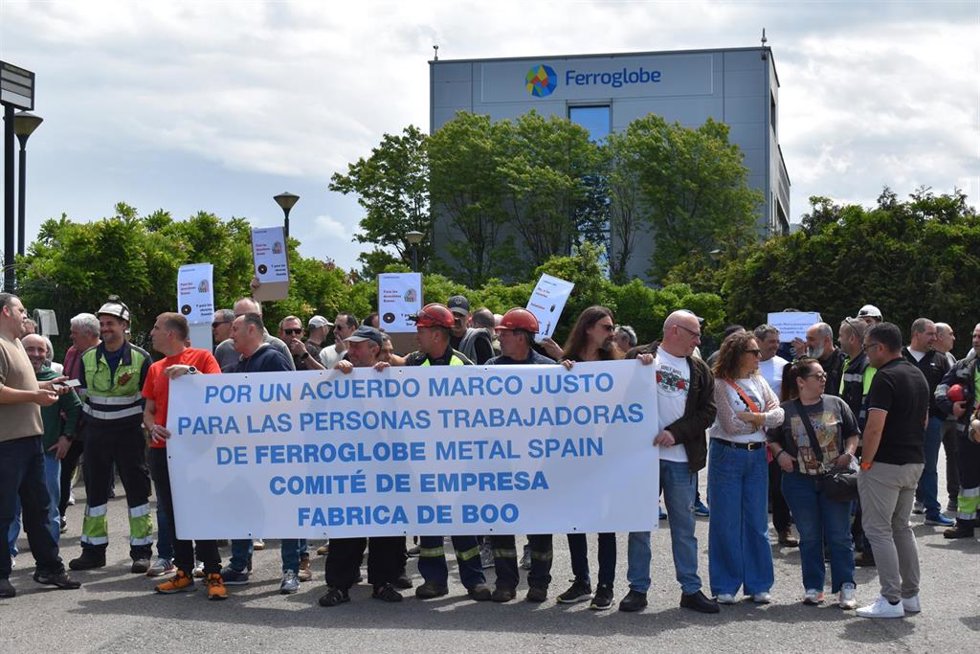 Concentración en la planta de Ferroglobe de Boo