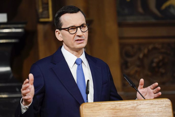 Archivo - FILED - 20 March 2023, Baden-Wuerttemberg, Heidelberg: Mateusz Morawiecki, Polish Prime Minister, speaks in the Alte Aula of Heidelberg University. Sitting Polish Prime Minister Mateusz Morawiecki is to present his new Cabinet and seek a vote of