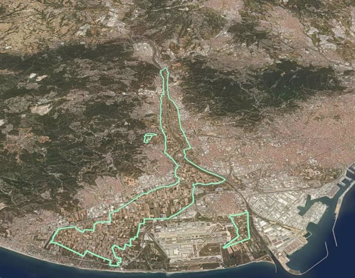 Mapa dels límits del Parc Agrari del Baix Llobregat  