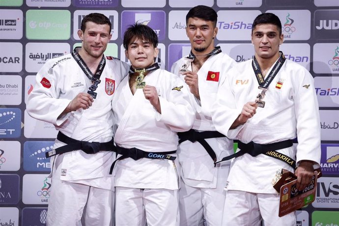 Tristani Mosakhlishvili, en el podio del Mundial de judo.
