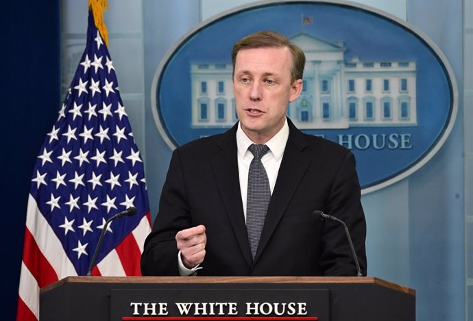 April 24, 2024, Washington, District Of Columbia, USA: United States National Security Advisor Jake Sullivan participates in the daily briefing in the James S Brady Press Briefing Room of the White House in Washington, DC on Wednesday, April 24, 2024