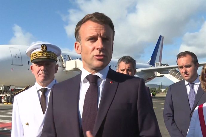 El presidente de Francia, Emmanuel Macron, llega a Nueva Caledonia