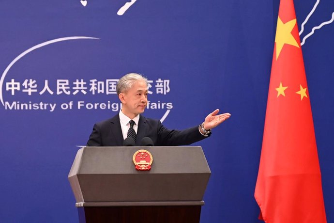 Archivo - 13 March 2024, China, Beijing: Wang Wenbin, spokesman for the Chinese Foreign Ministry, speaks during a press conference. China's foreign ministry accused the US on Wednesday of bullying Tiktok. This behavior undermines the international economi