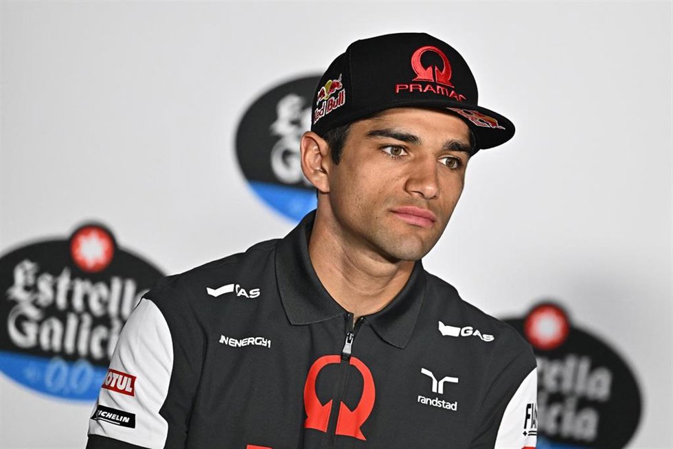 El piloto español de MotoGP Jorge Martín en rueda de prensa