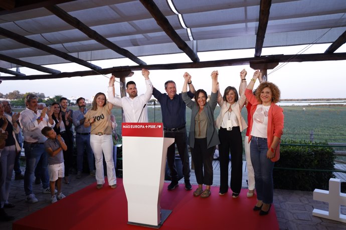 El secretario general del PSOE-A, Juan Espadas, en el acto de apertura de campaña del PSOE-A para el 9J