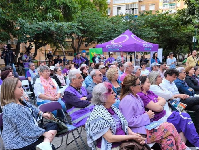 Acto de Podemos en Málaga por las elecciones europeas.