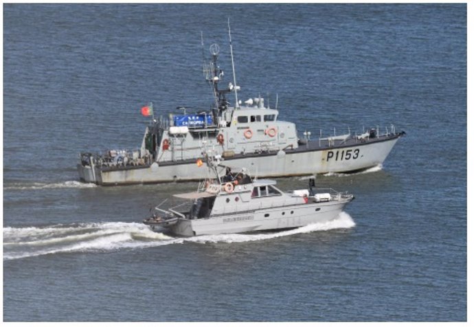 Ejercicio Marsec-24 de seguridad marítima en el río Guadiana entre la Armada y la Marinha portuguesa.