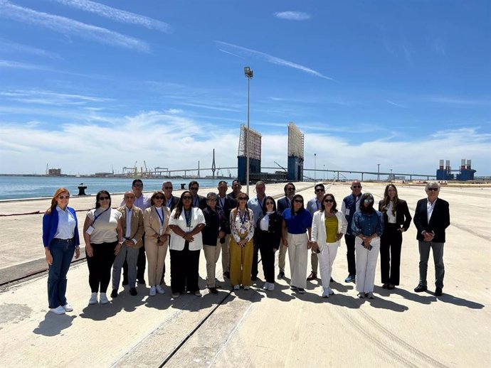 Delegación de directivos y empresarios latinoamericanos del sector portuario en Cádiz.