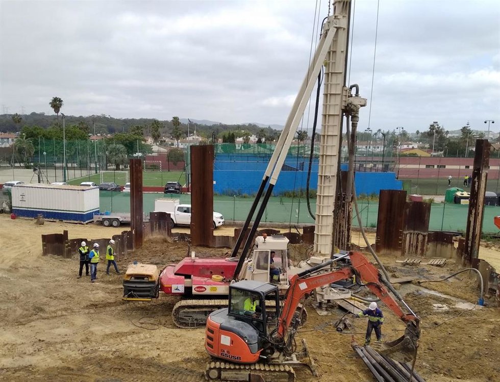 Obras de la nueva depuradora de San Roque (Cádiz).