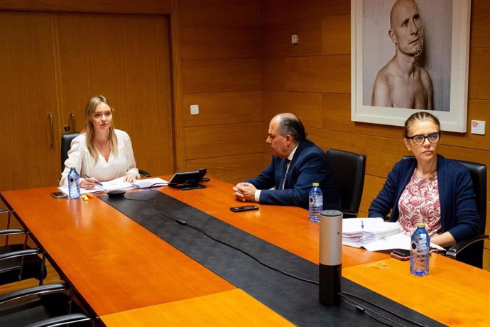 La conselleira de Política Social, Fabiola García, junto con otros representantes del departamento, participa en el Consejo Territorial Extraordinario.