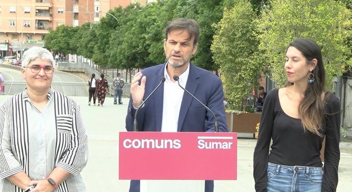 El candidato de los Comuns a las elecciones europeas y número 2 de Sumar a estos comicios, Jaume Asens, en declaraciones.