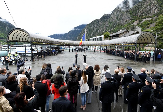 Un instante de la celebración de la patrona de la policía