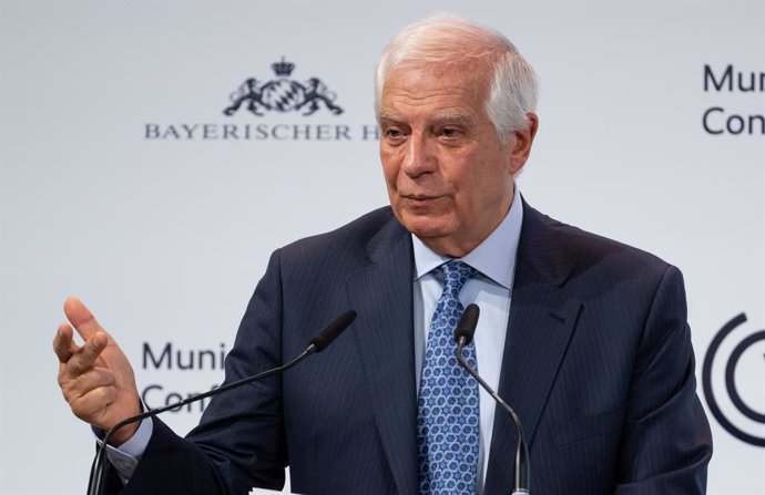 Archivo - 18 February 2023, Munich: Josep Borell Fontelles, EU High Representative for Foreign Affairs and Security Policy, speaks during the Munich Security Conference at the Bayerischer Hof Hotel. 