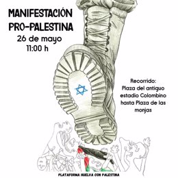Cartel de la manifestación 'Pro-Palestina'.