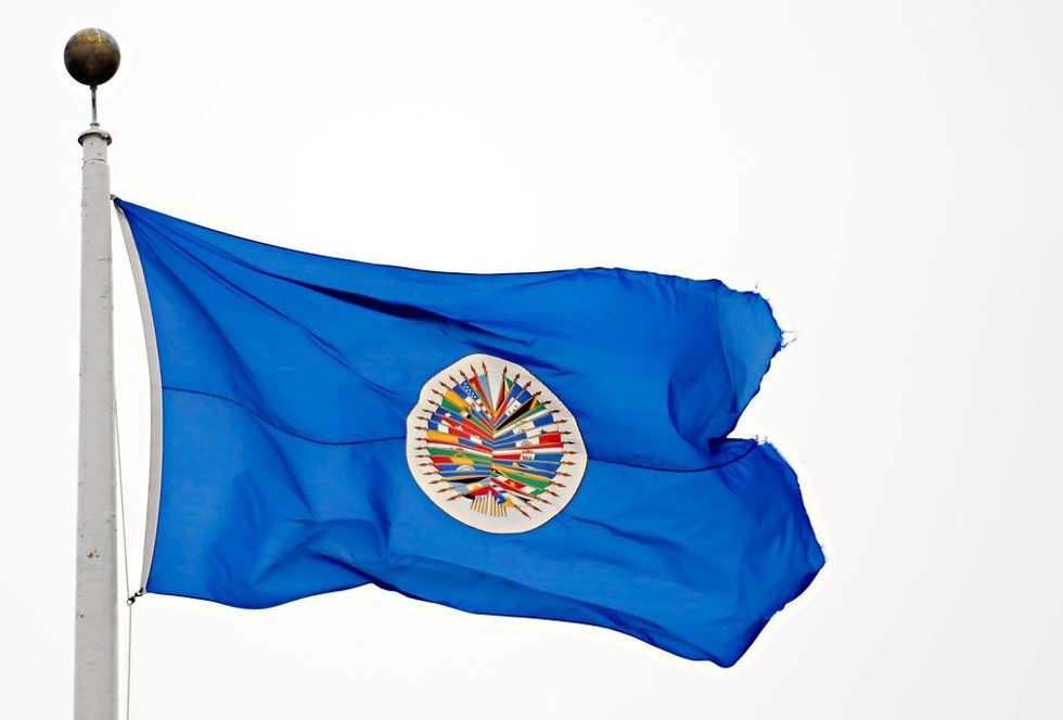 Archivo - Bandera de la Organización de los Estados Americanos.
