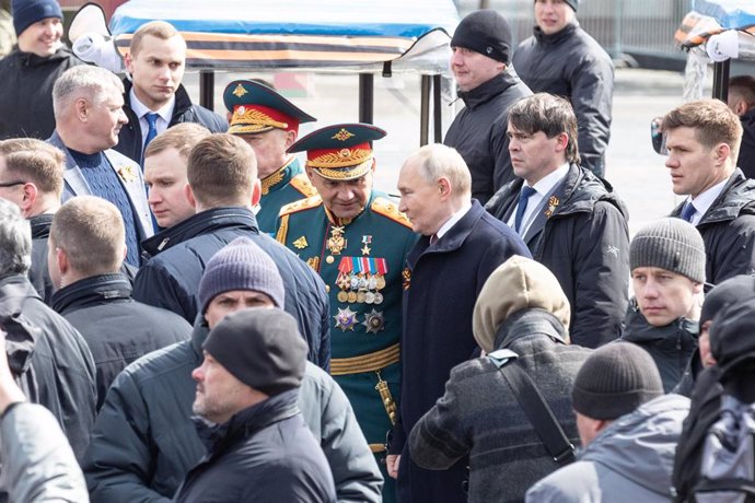 El presidente de Rusia, Vladimir Putin, durante un desfile en Moscú 