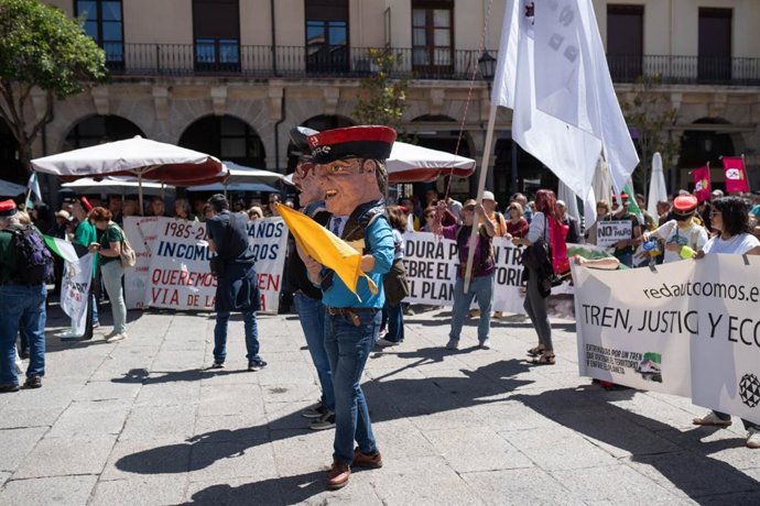 La Plaza Mayor de Zamora, durante la manifestación