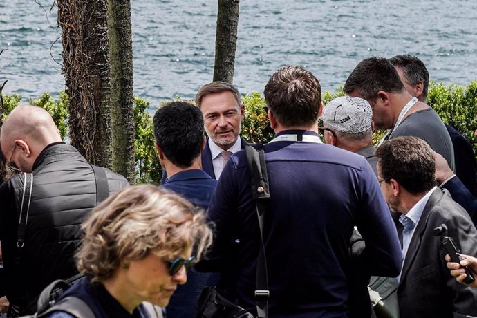 El ministro de Finanzas de Alemania, Christian Lindner, durante un encuentro del G7 en Stresa (Italia) 
