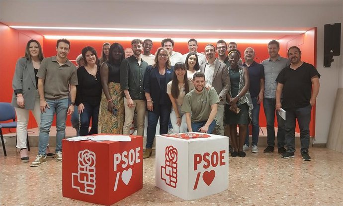 Acto electoral del PSOE en Huesca, organizado por las Juventudes Socialistas de Aragón.