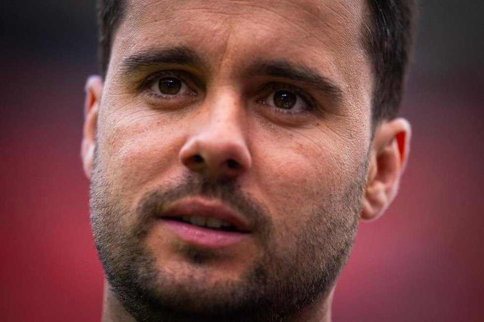 El entrenador del Bara Femení, Jonatan Giráldez, en la final de la Liga de Campeones Femenina ganada por su equipo al Lyon (2-0) en el estadio de San Mamés (Bilbao)