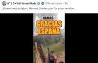 El ministro de Exteriores de Israel dice a Sánchez que "Hamás le agradece su servicio"