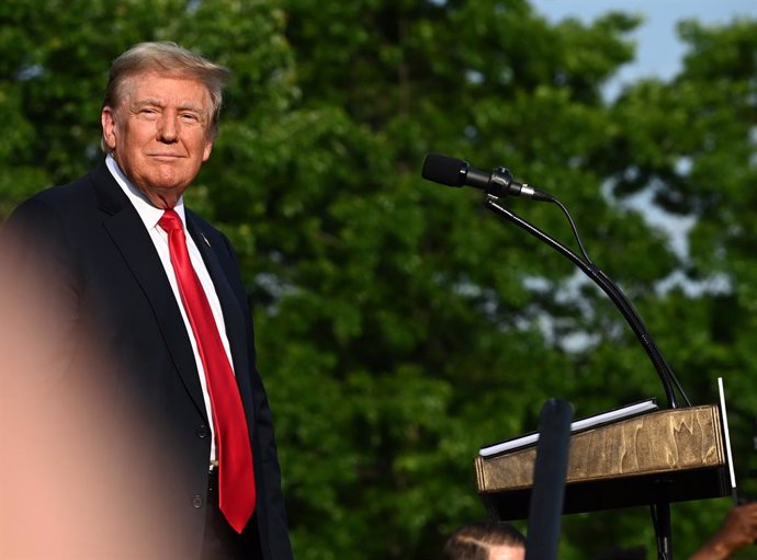 May 23, 2024, New York, New York, USA: Former President Donald Trump draws thousands for his rally in the Bronx, NY to campaign for president in the 2024 election. It was the first such rally in New York City.  (Photo: Andrea RENAULT/ Zuma Press