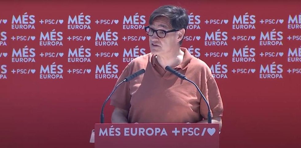 El primer secretario del PSC, Salvador Illa, en un acto en Cerdanyola (Barcelona)