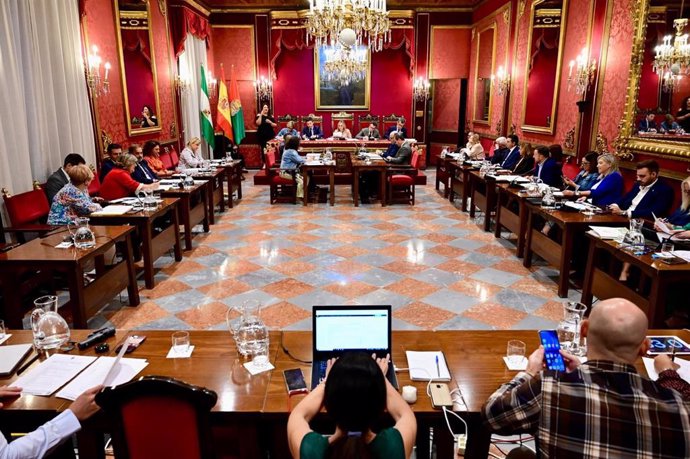 Archivo - Imagen de archivo del Pleno del Ayuntamiento de Granada. 