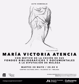 Homenaje a María Victoria Atencia, programado para el martes 28 de mayo.